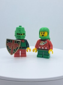 Lego Christmas Elf Lot of 2- Space Elf & Knight Elf (HOL383 & HOL387) from 41843