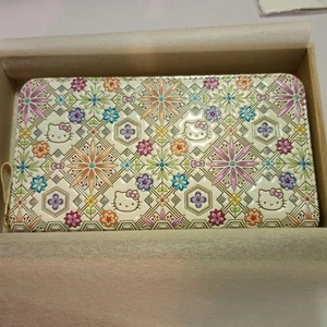 Asakusa Bunko Hello Kitty Long Wallet Himeji Cowhide Leather Made in Japan rare - Picture 1 of 12