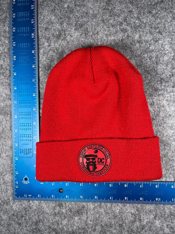 Gorro Sippin’ Santas Pub Crawl Toque Adulto Rojo Tejido Acrílico Downtown Chandler Foto 1 de 4