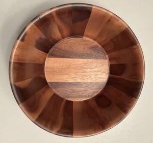 B. Smith With Style 12.6" Acacia Wood Tulip Edge Salad Bowl HEAVY - Picture 1 of 3