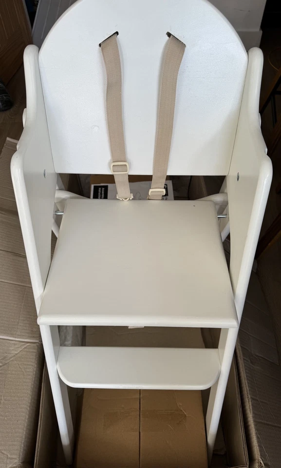 East Coast Wooden Folding  High Chair White Excellent Condition - Image 1 of 4