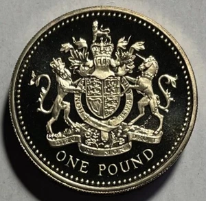 Great Britain 1 Pound 1998 - Royal Coat of Arms - Unicorn & Lion - Proof - Picture 1 of 5