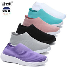 Womens Fitness Gym Mesh Knit Sneakers Elastic Flat Sport Walking Sock Shoes Size
