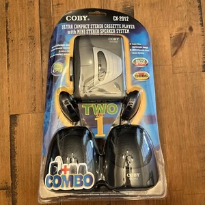 Coby CX-2012 Cassette Tape Player w/ Mini Stereo Speaker System NOS - Picture 1 of 6