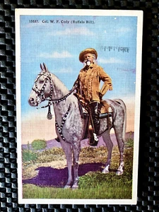 COLONNELLO WILLIAM FREDERICK CODY BUFFALO BILL 1942 CARTOLINA DI LINO - Foto 1 di 2