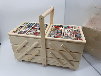 Nähkorb Mit Zubehör - Großer Handarbeitskorb In Korboptik