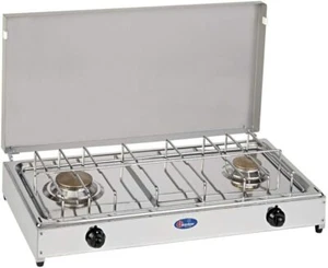 Fornello 2 fuochi a gas Gpl / Metano con piano acciaio inox 5522G Parker ita - Foto 1 di 4