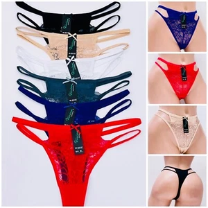 Lot 6 Pack Women Sexy Lace Underwear Lingerie Panties G-String Brief Thong S-XL - Picture 1 of 14