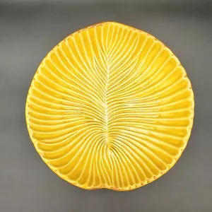Vintage Italian “L” Pottery MCM Yellow Orange Leaf Bowl/Dish Italy 10-1/2" READ - Picture 1 of 9