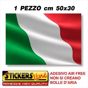 Adesivo BANDIERA ITALIANA cm 50x30 adesivi bandiera italiana tricolore ITALIA - Foto 1 di 1