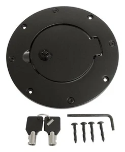 JEEP WRANGLER TJ ALUMINIUM FUEL FLAP LOCKING WITH KEYS NEW 1997-2006 FUEL DOOR - Picture 1 of 4