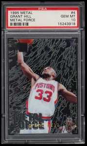 1995 Fleer Metal Metal Force Grant Hill #4 PSA 10 GEM MINT pop 2 - Bild 1 von 2