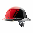 50/50 Red Black Full Brim Hard Hat Ratchet Suspension Safety Helmet Gear  