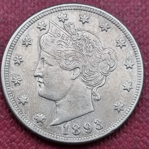 1893 Liberty Head Nickel 5c Higher Grade XF - AU #60579 Cover
