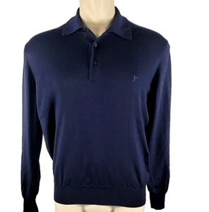 Three Forks Ranch marineblauer Herrenpullover Merinowolle geknöpft Kragen L/S Medium - Bild 1 von 4