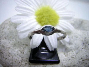 SAFIR NAVETTE DESIGN RING IN 925 STERLING SILBER G51 SEHR HÜBSCH X1683-7- - Bild 1 von 2