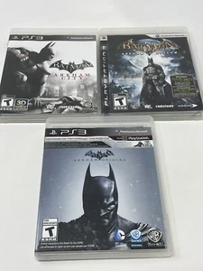 Batman - Arkham Asylum City Origins (Playstation 3, PS3) Trilogy 3 Game Lot CIB - Picture 1 of 2
