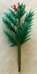 Antikes zartes Kunstglas REALISTISCH immergrüner Kiefer Blumenstrauß mundgeblasen - Bild 1 von 3