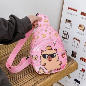 Cartoon Capybara Chest Bag Nylon Shoulder Bag New Crossbody Bag Gifts - Picture 1 of 15