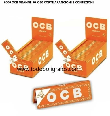 6000 OCB ORANGE 50 X 60 CORTE ARANCIONI 2 CONFEZIONI FREE SHIPP OFFERTA
