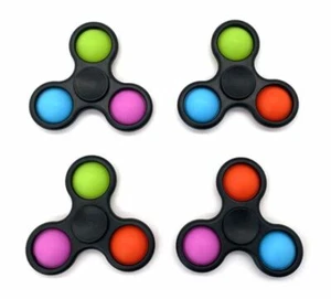 4 Pack Fidget Spinner Simple Dimple Toy Push Pop Bubble PopIt Fun Toys - Picture 1 of 1