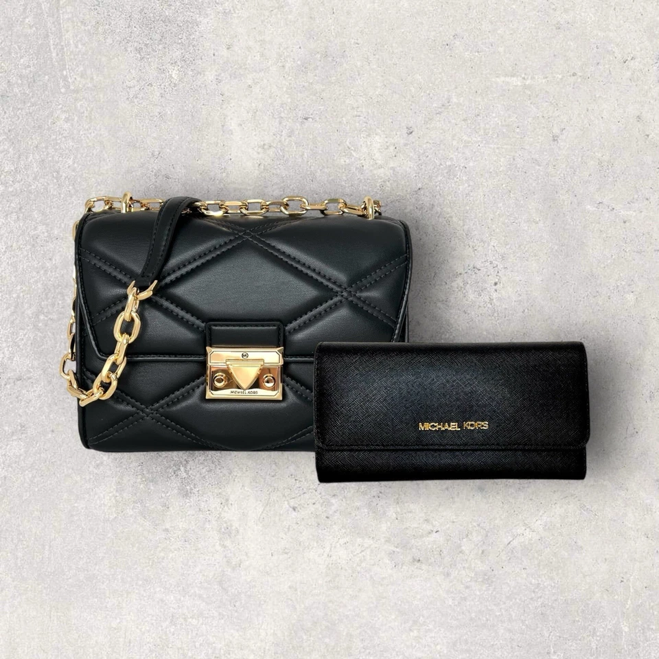 Michael Kors Serena Kunstleder Umhängetasche - Schwarz (35S2GNRL2U)