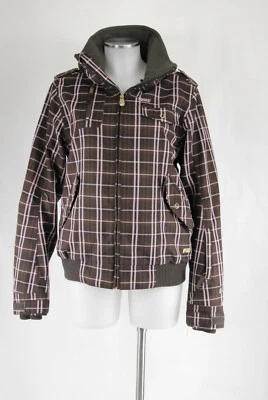 Protest Skijacke in L 40 (D) kariert braun rosa Snowboard Anorak top - Bild 1 von 4