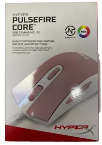 HyperX Pulsefire Core RGB Gaming Mouse 7 Programmable Buttons Pink/White 639P1AA - Picture 1 of 2