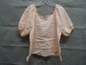 Camisa Saks Fifth Avenue Mujer Rosa Salmón Top Damas Fluida Informal Blusa Puff - Imagen 1 de 9