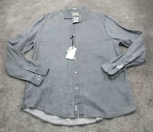 Industrie Linen Shirt 2XL XXL Collared Button Up Long Sleeve Mens New - Picture 1 of 20