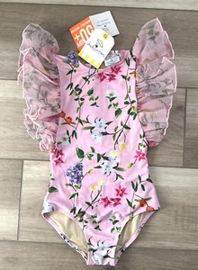 NEW w/ Tags Shade Critters Girls Swimsuit 6 Wildflowers Tulle Sleeve MSRP$ 54. - Picture 1 of 11