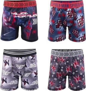 Handcraft Marvel Spider-Man Miles Morales 4pk Athletic Boys Boxer Briefs Size 10 - Picture 1 of 5