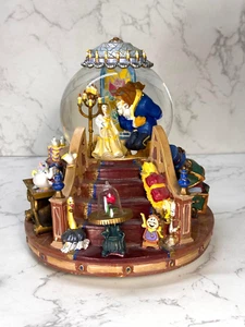 1991 Beauty and The Beast Lighted Musical Snow Globe - Picture 1 of 8