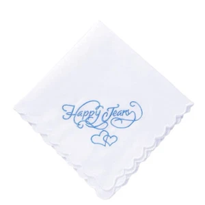 Bride Wedding Gift Something Blue Happy Tears Handkerchief Bridal Accessories - Picture 1 of 3
