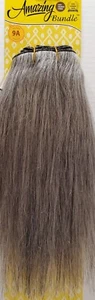 #51 black grey mix 100% YAKI Human Hair for Weaving extension styling 10 inch - Picture 1 of 8