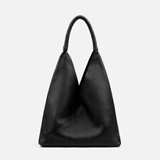 Genuine Cohide Leather Raw Edge Slouchy Tote Handbag Shoulder Bag Purse Fashion