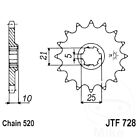 JT Front Sprocket 15 Tooth 520 Pitch JTF728.15 For Cagiva Canyon 500 98-01