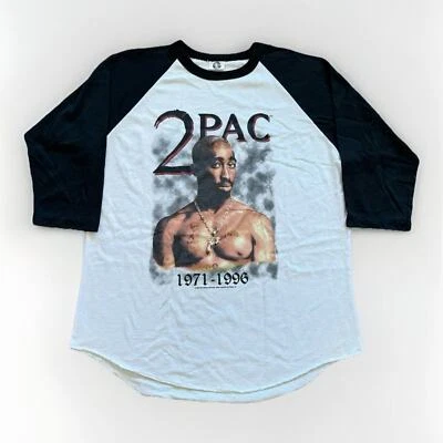 Винтажная мужская футболка рэп XL Tupac хип-хоп рэп мемориал 90-е Y2k уличная одежда - Изображение 1 из 4