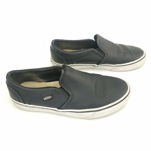 Scarpe slip on Vans Off the Wall nere traforate finta pelle flats donna taglia 7