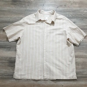 Concepts By Claiborne XXL Mens Short Sleeve Shirt Linen Cotton Casual Vacation - Picture 1 of 9