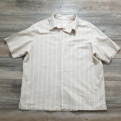 Concepts By Claiborne XXL Mens Short Sleeve Shirt Linen Cotton Casual Vacation - Image 1 of 4