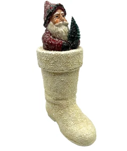 Bethany Lowe Santa in White Boot Christmas Signed Figurine - Picture 1 of 13