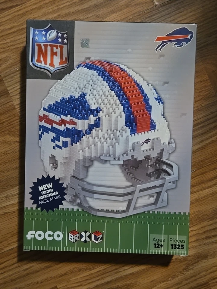 Conjunto de bloco de construção Buffalo Bills capacete de futebol americano NFL BRXLZ 3-D - Imagem 1 de 1
