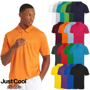 Mens Sports Polo Shirt Quick Dry Wicking Mens Gym Workout Polyester Plain Top - Picture 1 of 42