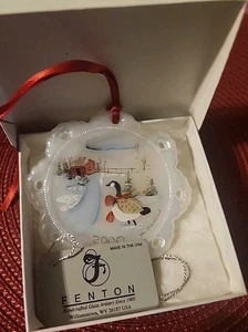 Fenton Haindpainted Goose Snowflake Ornament 2000 Signed NWT 95th Anniversary #2 - Picture 1 of 7