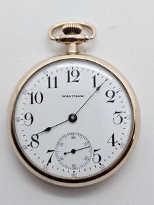 Antique 1899 WALTHAM Riverside 17J Gold G.F. Gents Victorian Pocket Watch 16s - Picture 1 of 16