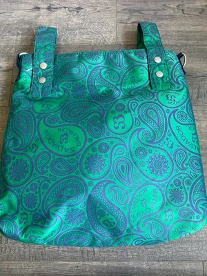 Bolsa tote de fraldas Salvador Bachiller viagem verde paisley trocador carrinho - Imagem 1 de 4