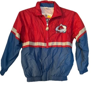 Vintage 1990s NHL Hockey Colorado Avalanche Kid Track Jacket Red Blue Mighty Mac - Bild 1 von 19