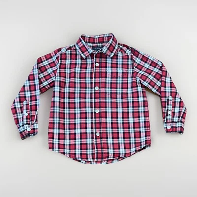 The Children’s Place Niño Pequeño Manga Larga Abotonada Talla 3T Rojo Cuadros  Foto 1 de 3