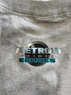 Camiseta Promocional Nintendo GameCube Metroid Prime2 Echoes 2004 Rara, Gris, XL Nueva Foto 1 de 2
